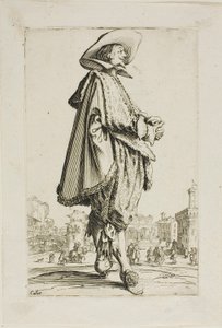 O cavalheiro de mãos postas, placa onze de La Noblesse de Jacques Callot