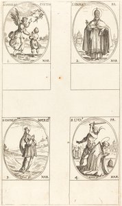 O Anjo da Guarda, São Simplício, São Cunegundes, Santa Lúcia. de Jacques Callot