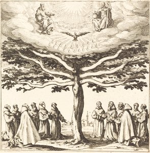 A Santíssima Trindade na Árvore da Vida, adorada pelos Franciscanos de Jacques Callot