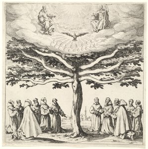 A Santíssima Trindade na Árvore da Vida, adorada pelos Franciscanos de Jacques Callot