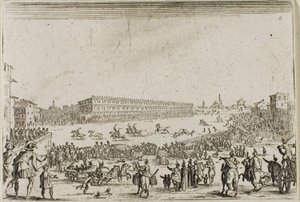 A Corrida de Cavalos no Palácio Pitti, em Florença, de The Caprices de Jacques Callot