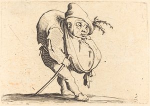 O corcunda com uma bengala de Jacques Callot
