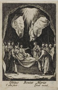O enterro da Virgem, de A vida da Virgem de Jacques Callot