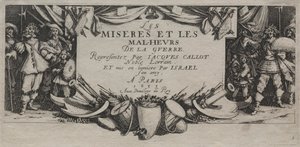 As grandes misérias da guerra: página de título de Jacques Callot