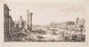 As grandes vistas de Paris: vista do Louvre de Jacques Callot