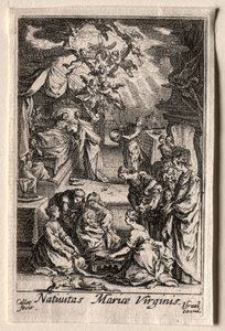 A vida da virgem: o nascimento da virgem. de Jacques Callot