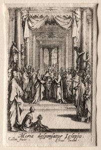 A vida da virgem: o casamento da virgem. de Jacques Callot