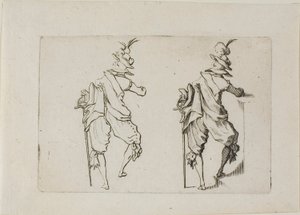 O homem visto de costas com uma grande espada, de Os Caprichos de Jacques Callot
