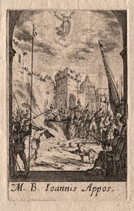 O Martírio dos Apóstolos: São João Evangelista de Jacques Callot