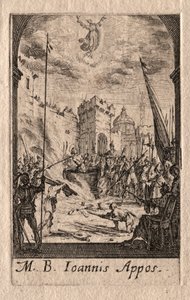 O martírio dos apóstolos: São João Evangelista. de Jacques Callot