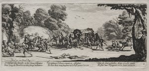 The Miseries of War: roubo de rodovia, 1633. de Jacques Callot