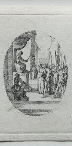 Os mistérios da paixão: Cristo antes de Pilatos. de Jacques Callot