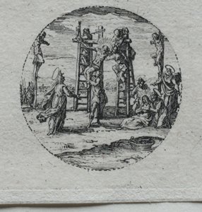 Os mistérios da paixão: a crucificação. de Jacques Callot