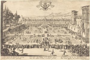 Os jardins do palácio em Nancy de Jacques Callot