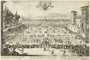 Os jardins do palácio em Nancy de Jacques Callot