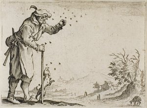 O Camponês Atacado por Abelhas, de Os Caprichos de Jacques Callot