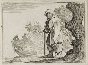 O camponês carregando sua bolsa, de Os Caprichos de Jacques Callot