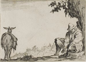 O camponês tirando os sapatos, de Os caprichos de Jacques Callot