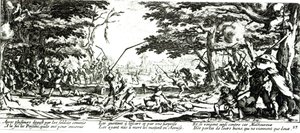 A vingança dos camponeses, placa 17 de "As misérias e infortúnios da guerra", gravada por Israel Henriet (c.1590-1661) 1633 de Jacques Callot