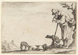O pastor a tocar flauta de Jacques Callot