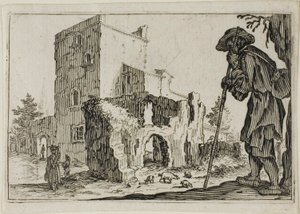 O Pastor e as Ruínas, de Os Caprichos de Jacques Callot