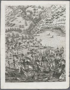 O cerco de La Rochelle: Ilustração 11, 1628-1630. de Jacques Callot