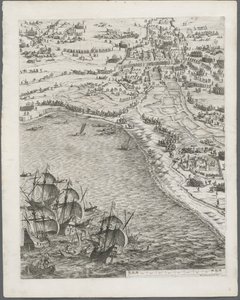 O cerco de La Rochelle: ilustração 12, 1628-1630. de Jacques Callot