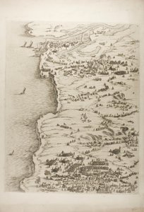O Cerco de La Rochelle, prato um de Jacques Callot