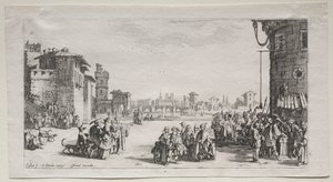 O mercado de escravos, 1629. de Jacques Callot