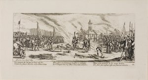 A Estaca, prato treze de As Misérias da Guerra de Jacques Callot