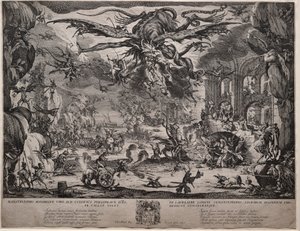 A Tentação de Santo Antônio segunda versão, 1635. de Jacques Callot
