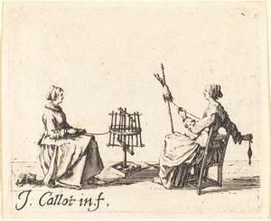 The Winder and the Spinner, c. 1623. de Jacques Callot