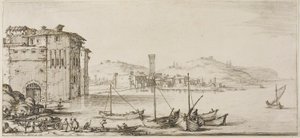 The Zany One ou Scapin, de Três Comediantes Italianos de Jacques Callot