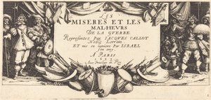 Página de rosto para "As Grandes Misérias da Guerra" de Jacques Callot