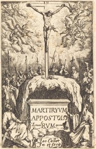 Página de rosto para "Os Martírios dos Apóstolos" de Jacques Callot