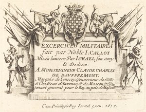 Página de rosto para os exercícios militares, 16341635. de Jacques Callot