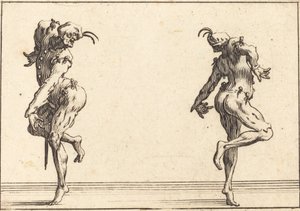 Duas Pantalonas Dançando de Jacques Callot