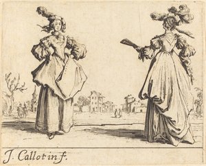 Duas mulheres da sociedade de Jacques Callot