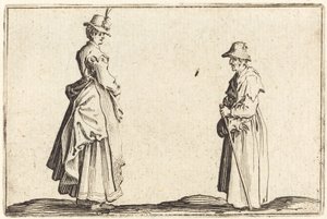 Duas mulheres no perfil de Jacques Callot