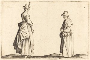 Duas mulheres de perfil, c. 1622. de Jacques Callot