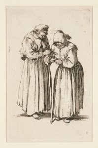 Duas mulheres mendigas, de The Beggars (Les deux mendiantes) de Jacques Callot