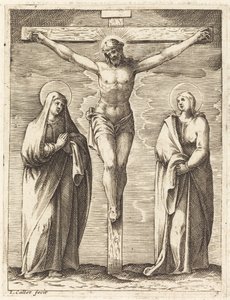 A Virgem e São João aos pés da cruz de Jacques Callot