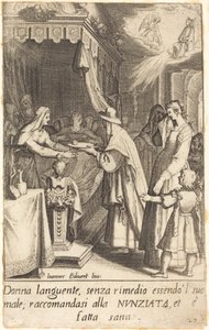 A pessoa doente curada de Jacques Callot after Giovanni Bilivert