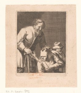 Figura com tubo sentado entre homem e criança de Jacques Dassonville (attributed to)