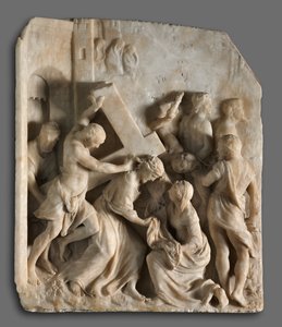 Cristo carregando a cruz com os santos Simão e Verônica, c. 1545. de Jacques Dubroeucq