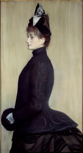 Retrato de Madame Wallet Pastel pintura de Jacques Emile (Jacques-Emile) Blanche (1861-1942) 1887 Sol. 1,3x0,65 m Paris, musee d