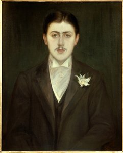 Retrato de Marcel Proust (1871-1922), escritor francês. Pintura de Jacques Emile (Jacques-Emile) Blanche (1861-1942). de Jacques Emile Blanche