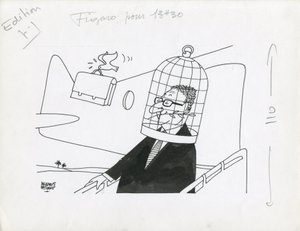 Le Figaro, sátira a preto e branco de Jacques Faizant