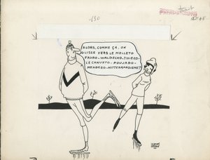 Paris-Presse, satírico em B  W de Jacques Faizant