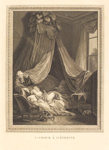 Amor em julgamento de Jacques Firmin Beauvarlet after Pierre Antoine Baudouin